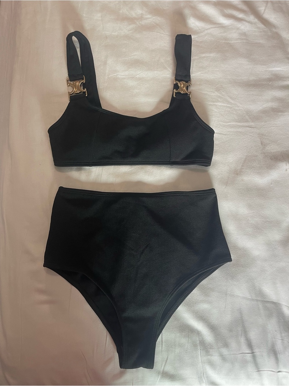 Celine Black Bikini Set with Branded Tag